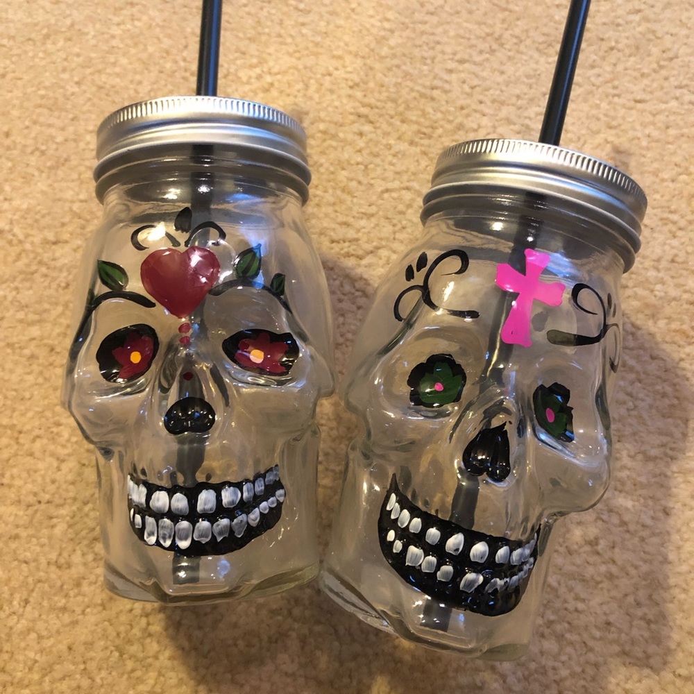 SUGAR SKULL MASON JARS